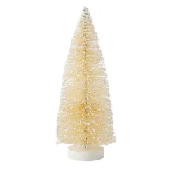 Christmas Basics<Department 56 Cream Tree With Snow Glitter