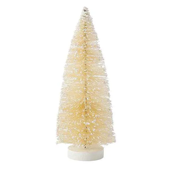 Christmas Basics<Department 56 Cream Tree With Snow Glitter