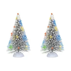 Village Accessories<Department 56 Lit Frosted Wht Sisal Tree Set