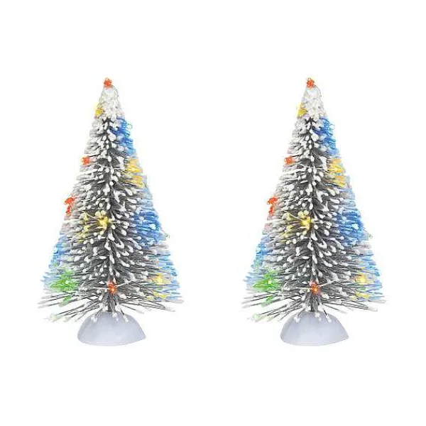Village Accessories<Department 56 Lit Frosted Wht Sisal Tree Set