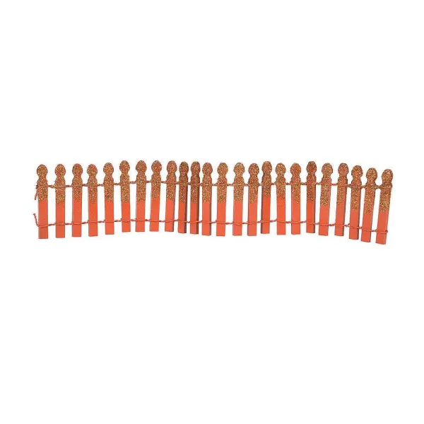 Village Halloween Accessories<Department 56 Pumpkin Orange Glitter Fence