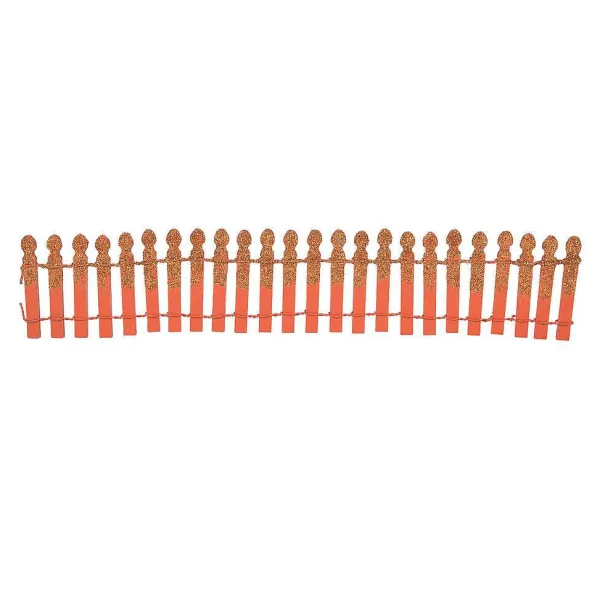 Village Halloween Accessories<Department 56 Pumpkin Orange Glitter Fence