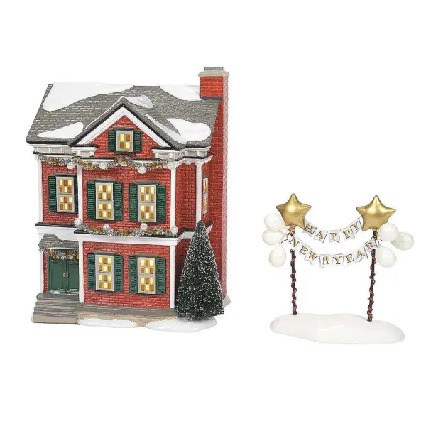 Original Snow Village<Department 56 Ready For New Year's Eve St/2