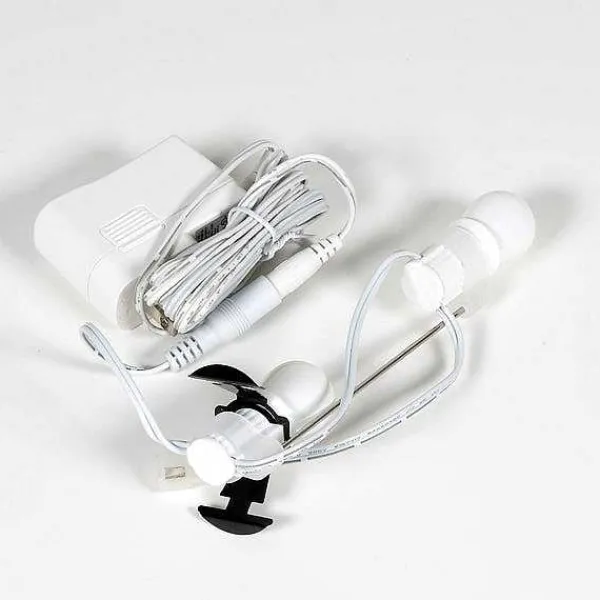 Replacement Parts<Department 56 Replacement Adapter 3V Dc 1300Ma White Male Auxiliary Clip W/2 Light Bar