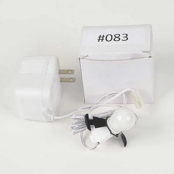 Replacement Parts<Department 56 Replacement Adapter 3V Dc 800Ma White W/Light And Male Aux Clip