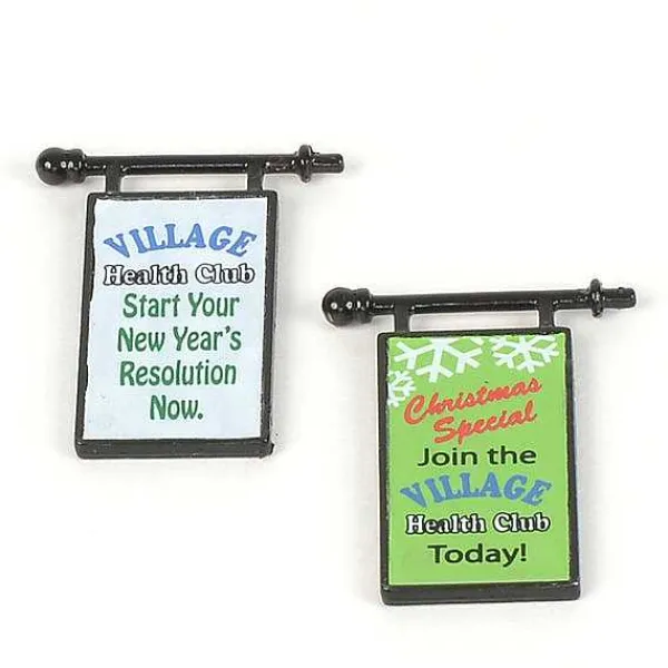 Replacement Parts<Department 56 Village Health Club Sign- 2 Sided