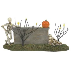 Village Halloween Accessories<Department 56 We'Re A Skeleton Crew Sign